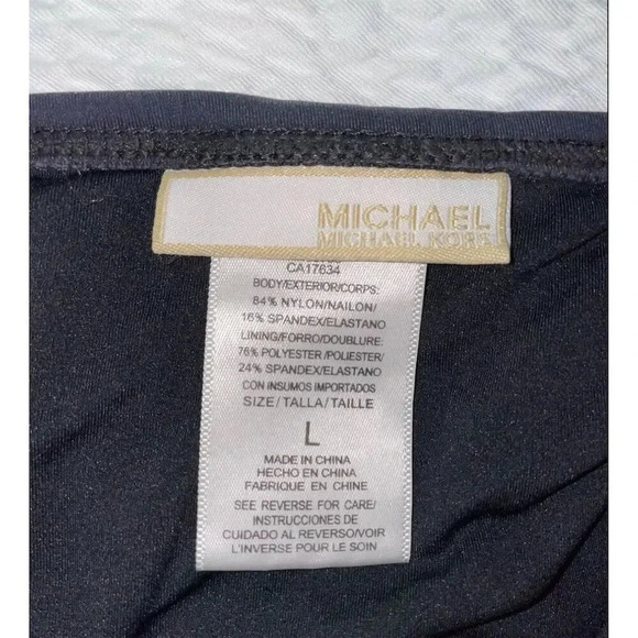 Michael Kors Women's Black Bikini Bottom Size L Solid Swimwear - Picture 3 of 9